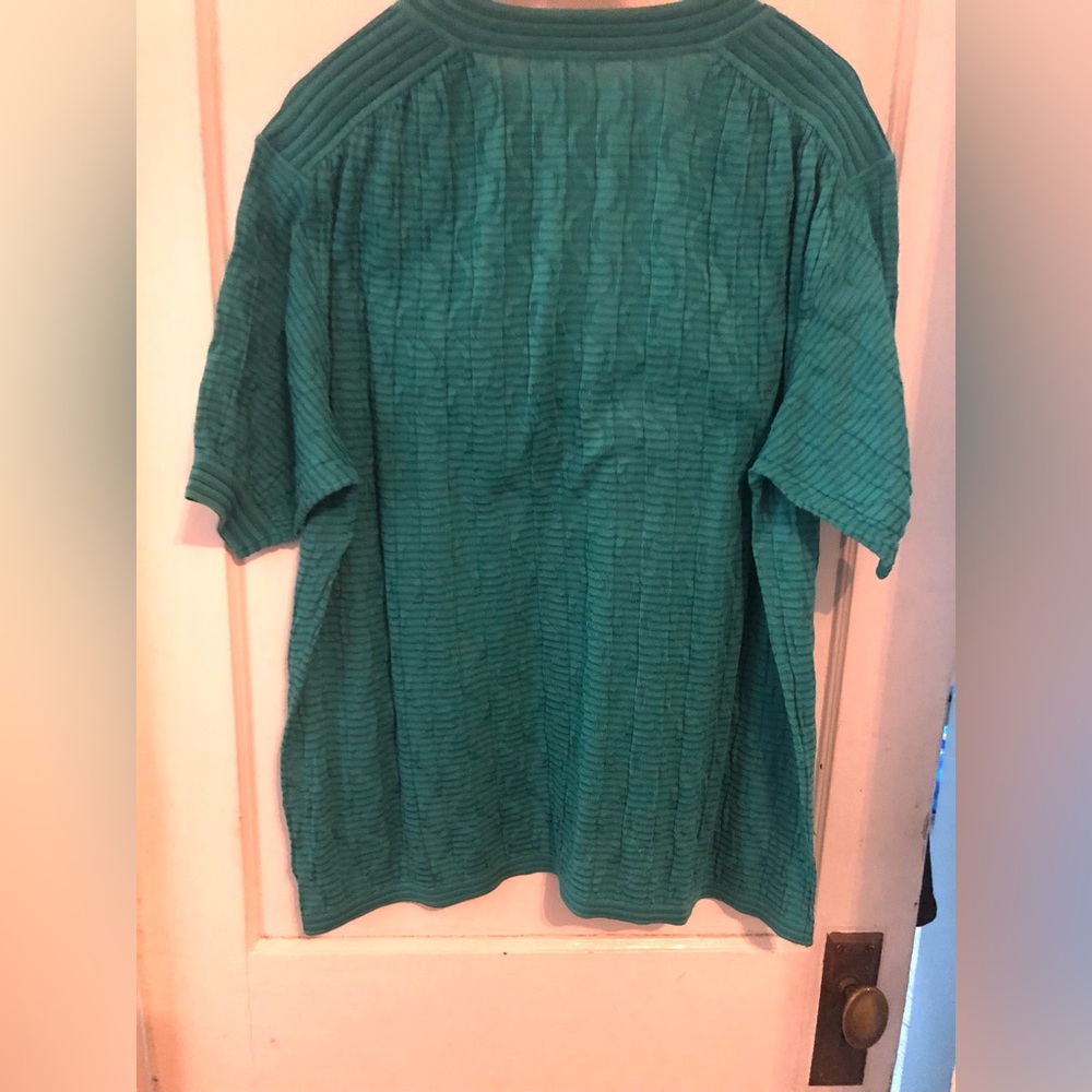 Missoni Teal Green Textured Short-Sleeve Tunic